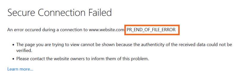 How to Fix PR_END_OF_FILE_ERROR in Firefox: A Complete Guide